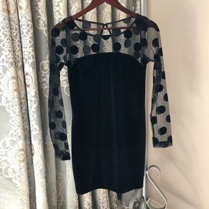BCBGengeration Polka Dot Velvet Dress